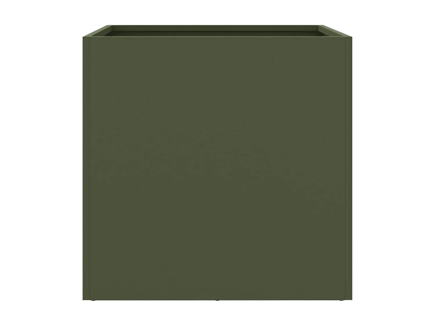 Canteiro/jardineira elevada na cor verde-oliva para plantas flores e pátios 49 x 47 x 46 cm aço verde 02_0038701
