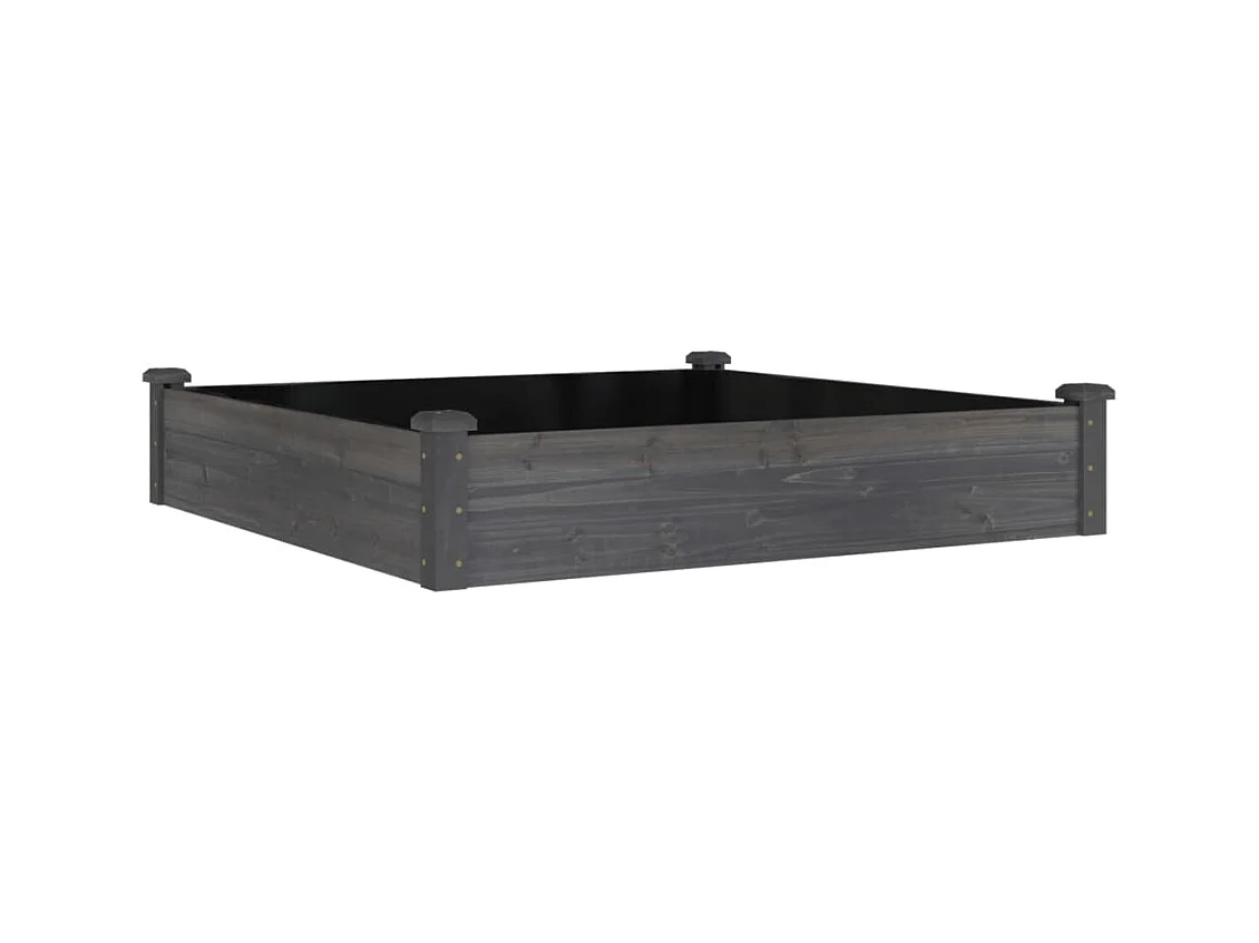 Jardinière bac lit surélevé bois marron 120 x 120 x 25 cm 02_0039830