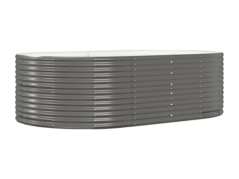 Vassoio per fioriera aiuola rialzata piante fiori terrazza giardino giardino 212 x 140 x 68 cm acciaio verniciato a polvere grigio 02_0039408