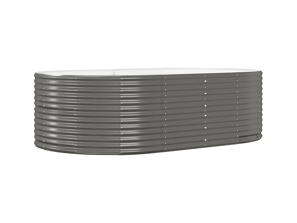 Vassoio per fioriera aiuola rialzata piante fiori terrazza giardino giardino 212 x 140 x 68 cm acciaio verniciato a polvere grigio 02_0039408