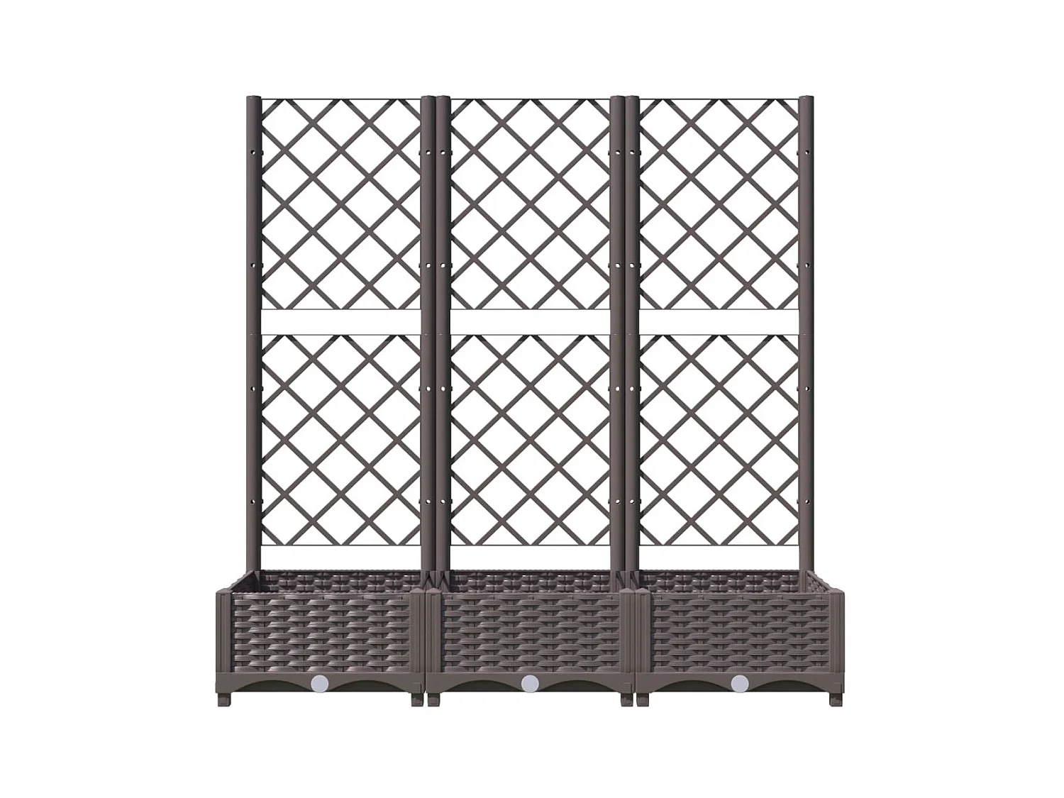 Bandeja para plantador de plantas com canteiro elevado flores terraço jardim com treliça 120 x 40 x 121,5 cm PP marrom 02_0038232