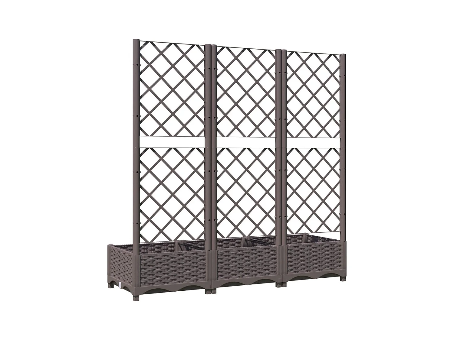 Bandeja para plantador de plantas com canteiro elevado flores terraço jardim com treliça 120 x 40 x 121,5 cm PP marrom 02_0038232
