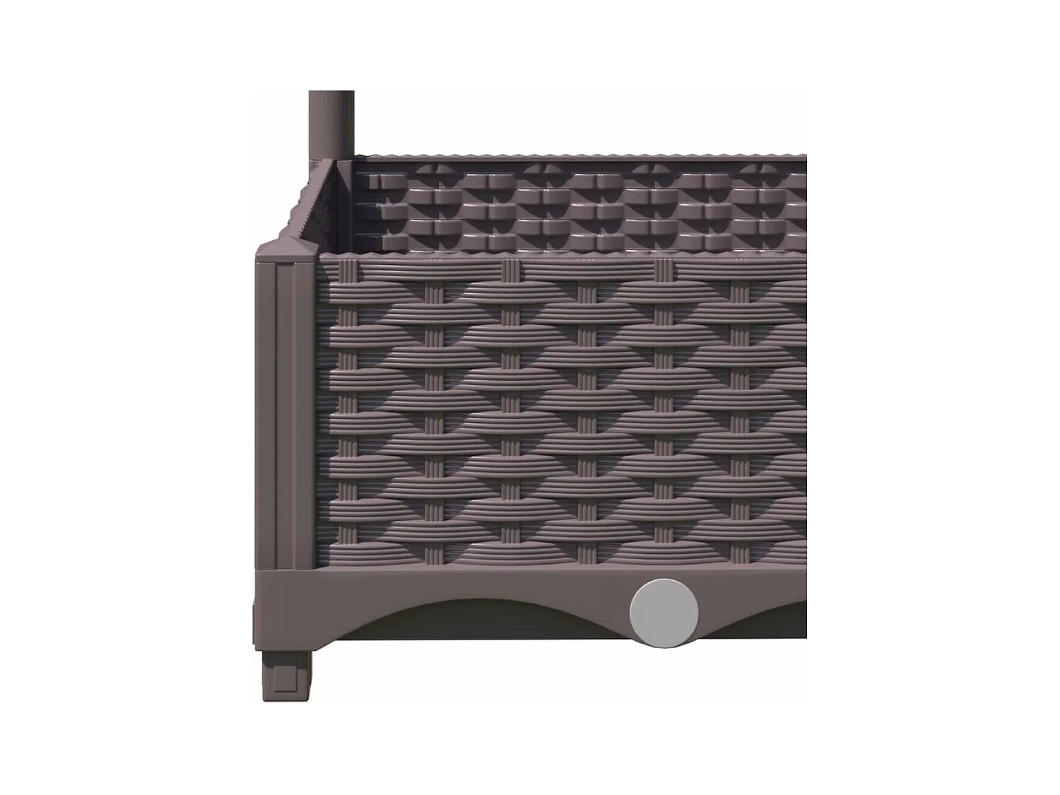 Bandeja para plantador de plantas com canteiro elevado flores terraço jardim com treliça 120 x 40 x 121,5 cm PP marrom 02_0038232