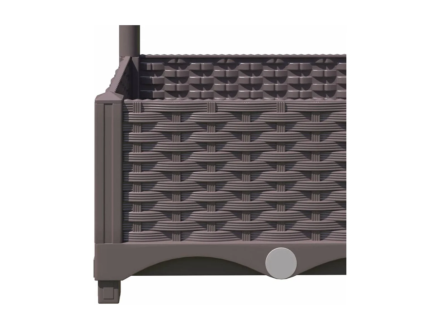 Vassoio per fioriera aiuola rialzata piante fiori terrazza giardino con traliccio 120 x 40 x 121,5 cm PP marrone 02_0038232