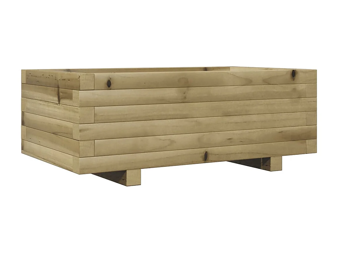 Vassoio per fioriera aiuola rialzata piante fiori terrazza giardino 70 x 40 x 26,5 cm legno di pino impregnato marrone 02_0037773