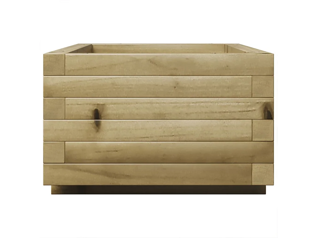 Vassoio per fioriera aiuola rialzata piante fiori terrazza giardino 70 x 40 x 26,5 cm legno di pino impregnato marrone 02_0037773