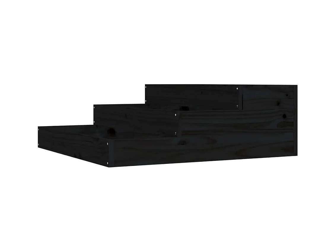 Vassoio per fioriera aiuola rialzata piante fiori terrazza giardino 78 x 78 x 27 cm legno massiccio di pino nero 02_0037865