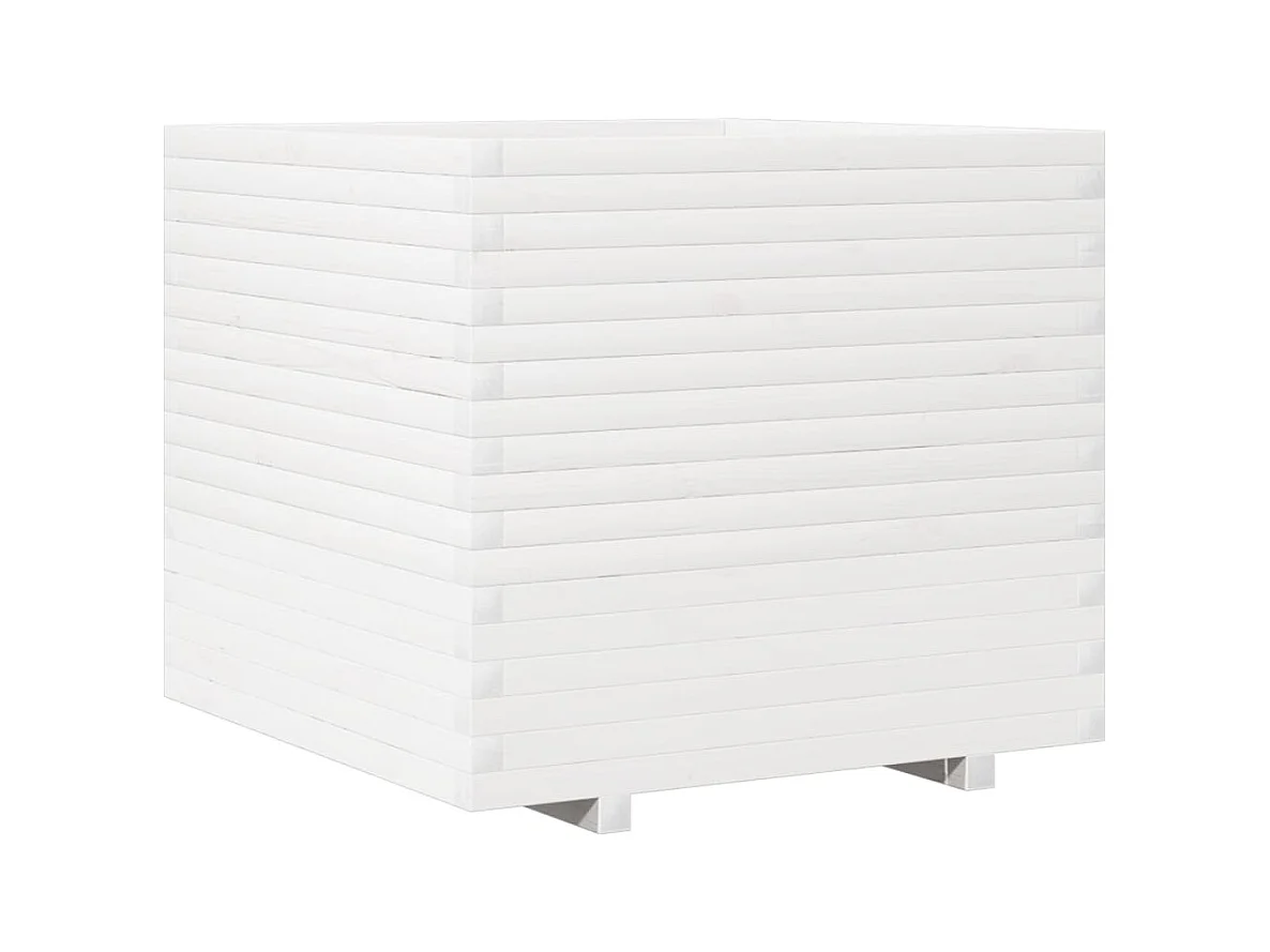 Jardinière bac lit surélevé bois blanche 80 x 80 x 72 cm 02_0037928