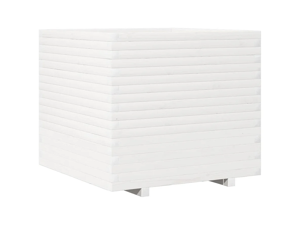 Jardinière bac lit surélevé bois blanche 80 x 80 x 72 cm 02_0037928