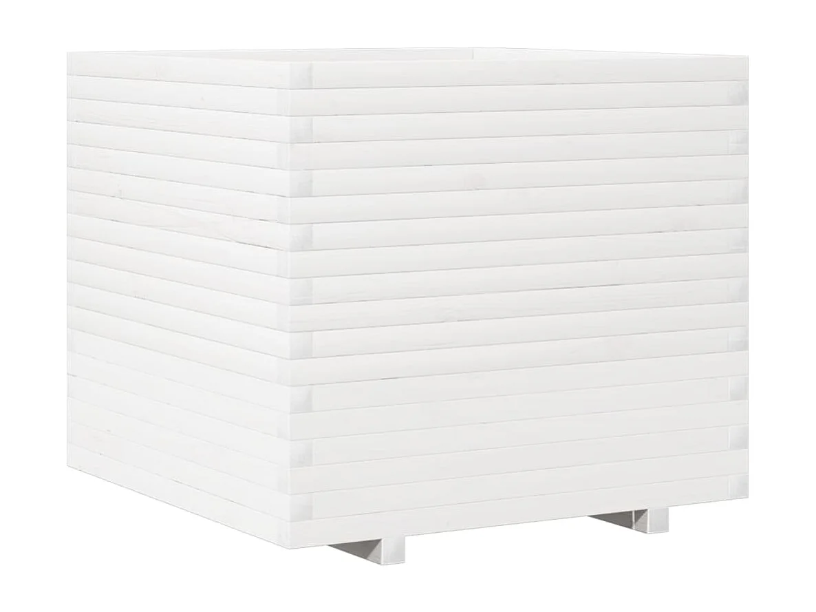 Jardinière bac lit surélevé bois blanche 80 x 80 x 72 cm 02_0037928