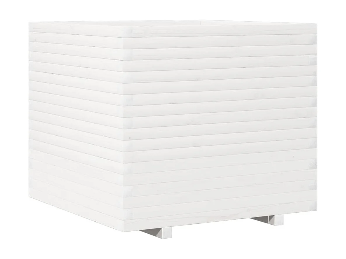 Jardinière bac lit surélevé bois blanche 80 x 80 x 72 cm 02_0037928