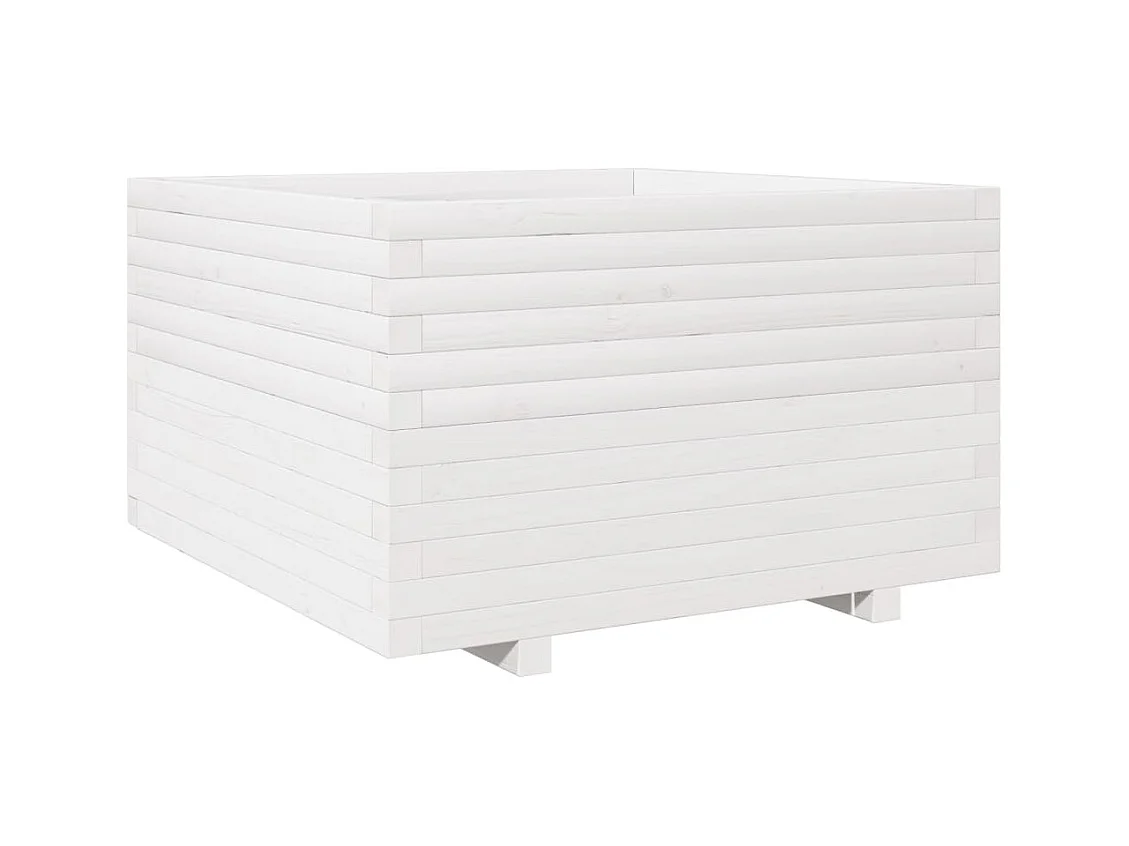 Jardinière bac lit surélevé bois blanche 80 x 80 x 49.5 cm 02_0037920