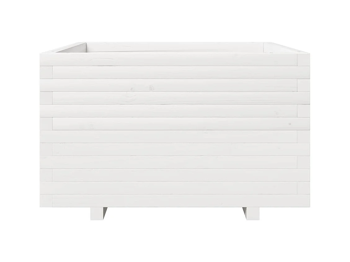 Jardinière bac lit surélevé bois blanche 80 x 80 x 49.5 cm 02_0037920