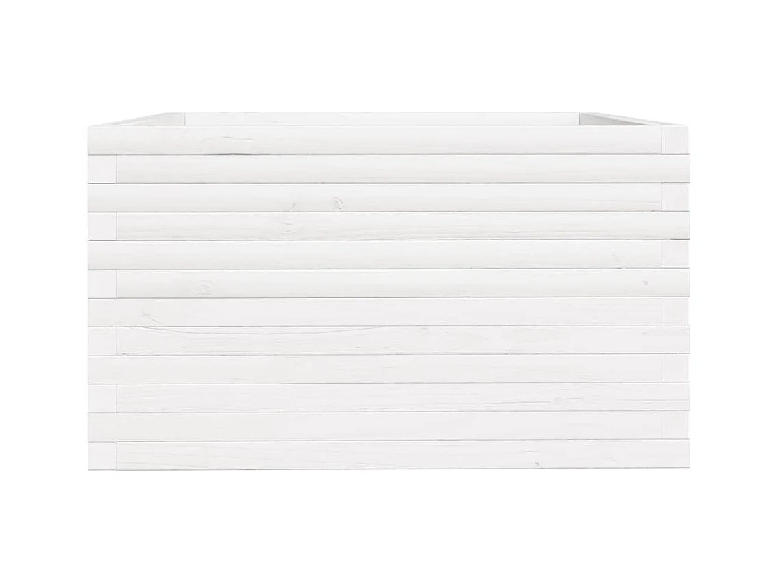 Jardinière bac lit surélevé bois blanche 80 x 80 x 49.5 cm 02_0037920