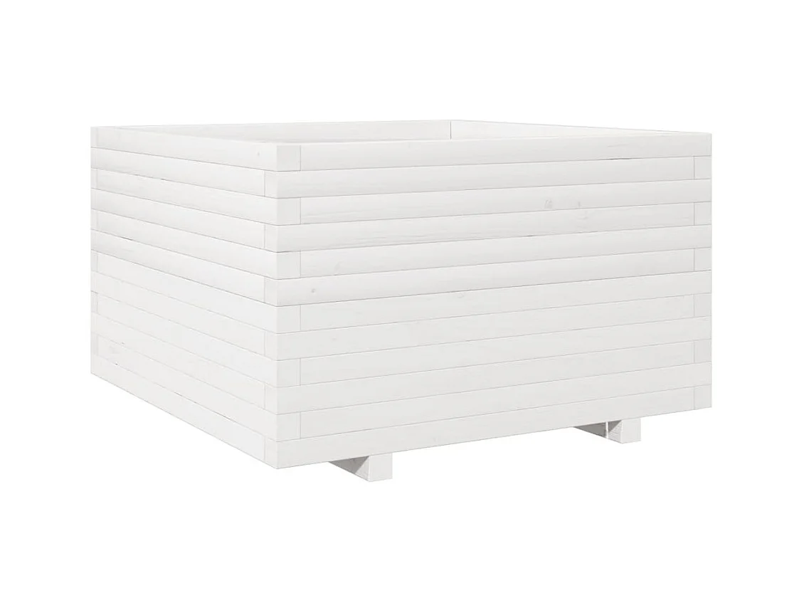 Jardinière bac lit surélevé bois blanche 80 x 80 x 49.5 cm 02_0037920
