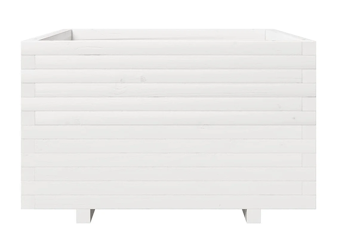 Jardinière bac lit surélevé bois blanche 80 x 80 x 49.5 cm 02_0037920