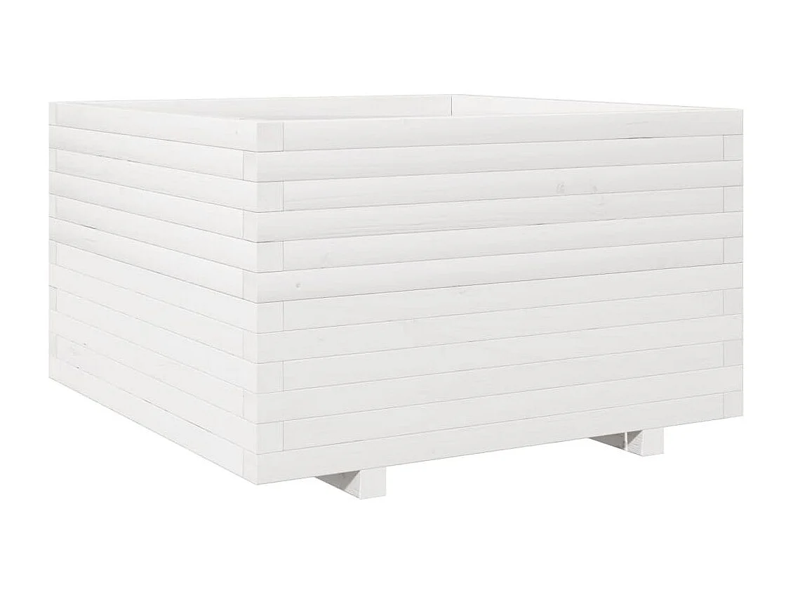Jardinière bac lit surélevé bois blanche 80 x 80 x 49.5 cm 02_0037920