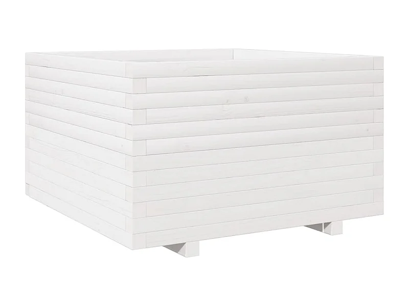 Macetero bancal elevado plantas flores terraza jardín 80 x 80 x 49,5 cm madera maciza de pino blanco 02_0037920