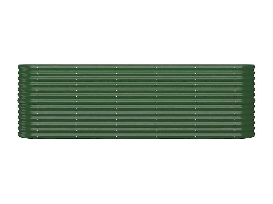 Macetero bancal elevado plantas flores terraza jardín jardín acero con recubrimiento en polvo 224 x 40 x 68 cm verde 02_0039599