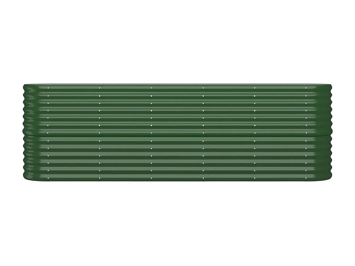 Macetero bancal elevado plantas flores terraza jardín jardín acero con recubrimiento en polvo 224 x 40 x 68 cm verde 02_0039599