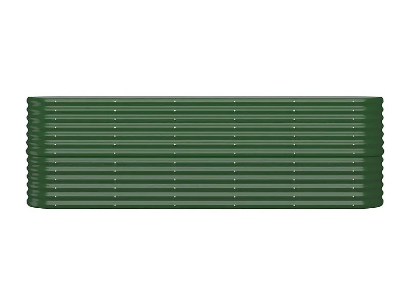 Macetero bancal elevado plantas flores terraza jardín jardín acero con recubrimiento en polvo 224 x 40 x 68 cm verde 02_0039599