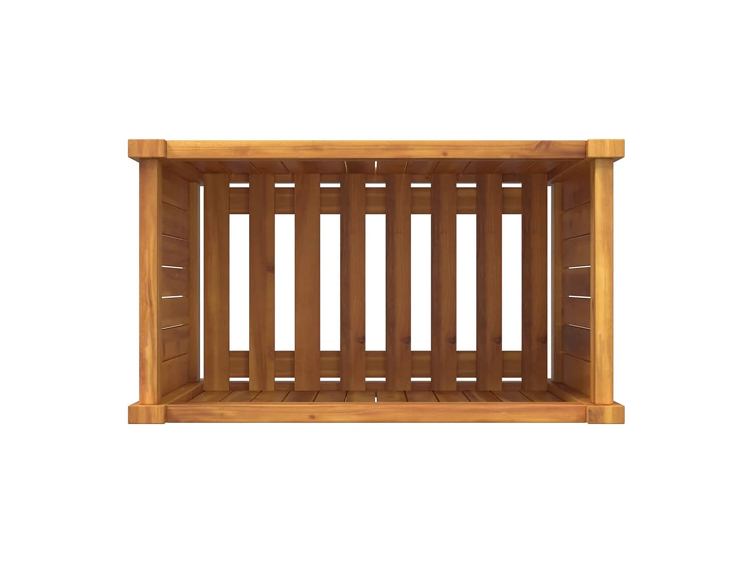 Vassoio per fioriera aiuola rialzata piante fiori terrazza giardino con rivestimento 54 x 31 x 50 cm legno massello di acacia marrone 02_0038139