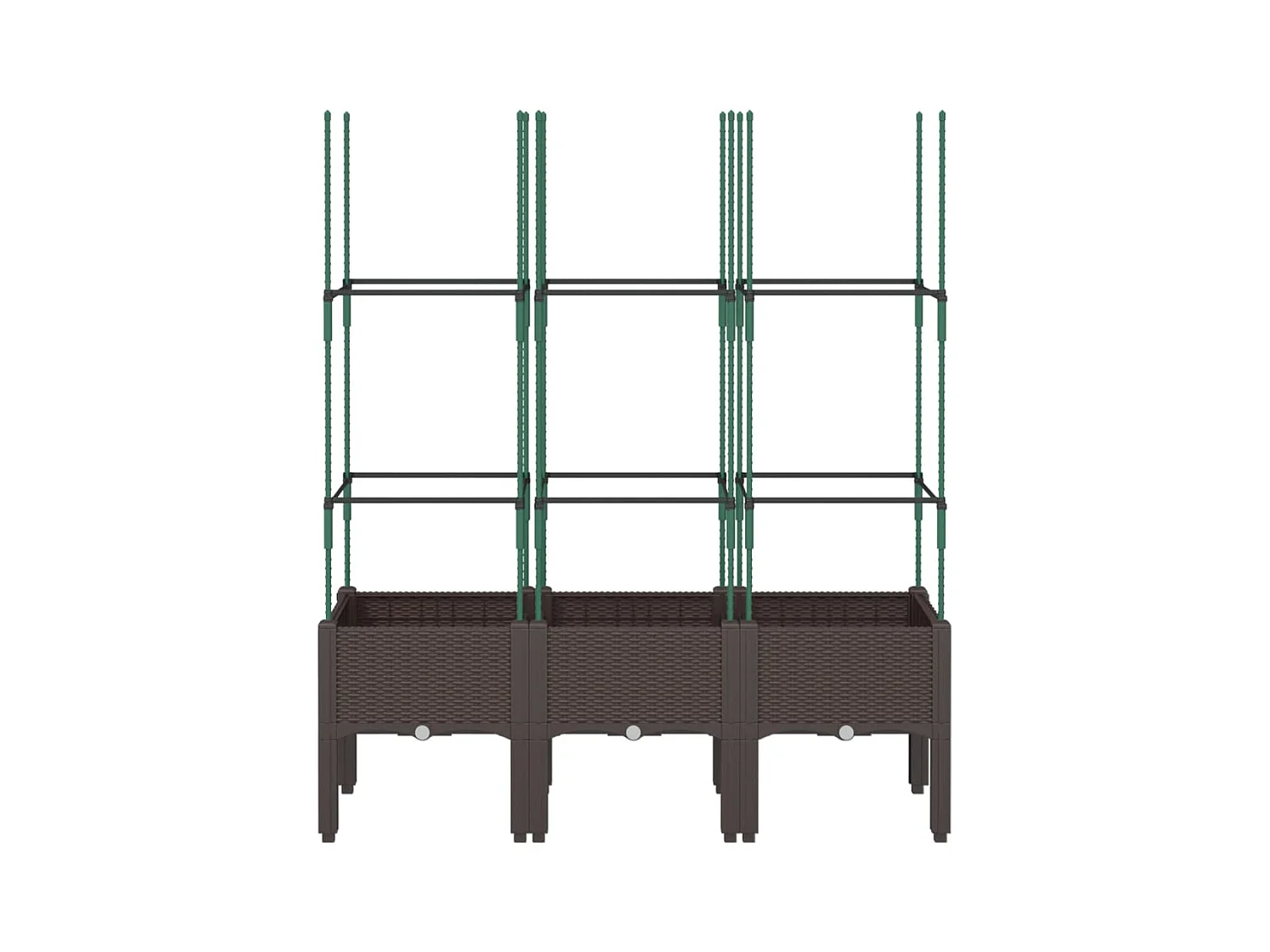 Bandeja para plantar plantas com canteiro elevado flores terraço jardim com treliça 120 x 40 x 142,5 cm PP marrom 02_0038244