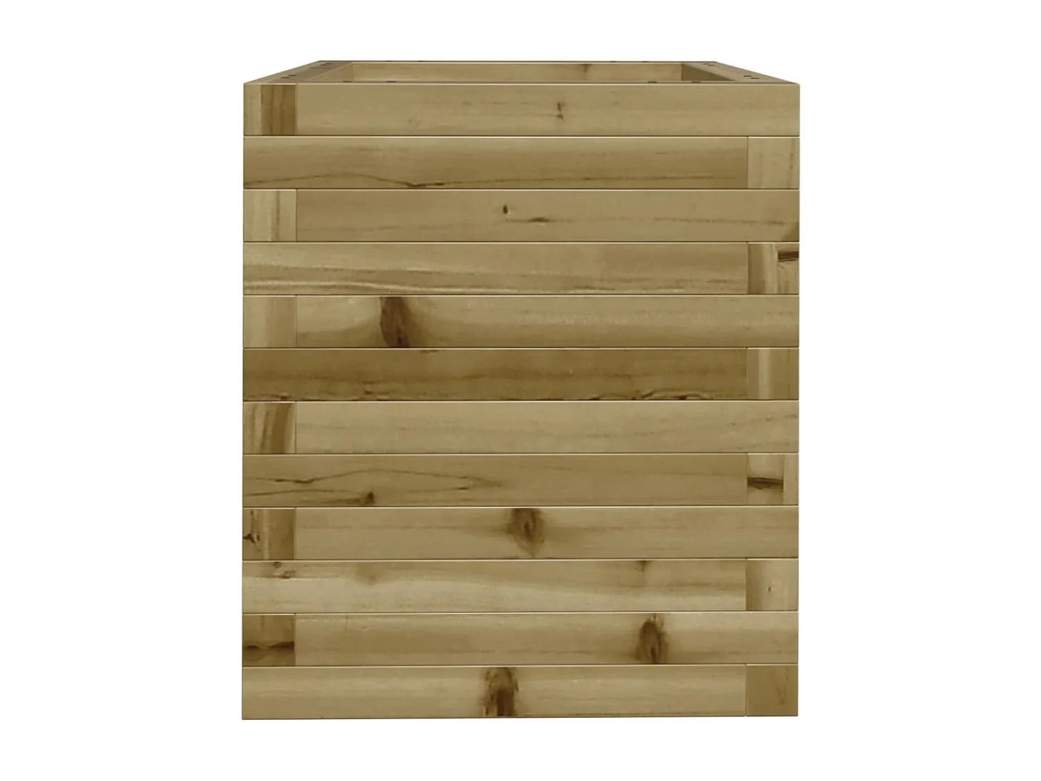 Macetero bancal elevado plantas flores terraza jardín 40 x 40 x 46 cm madera de pino impregnada marrón 02_0037561