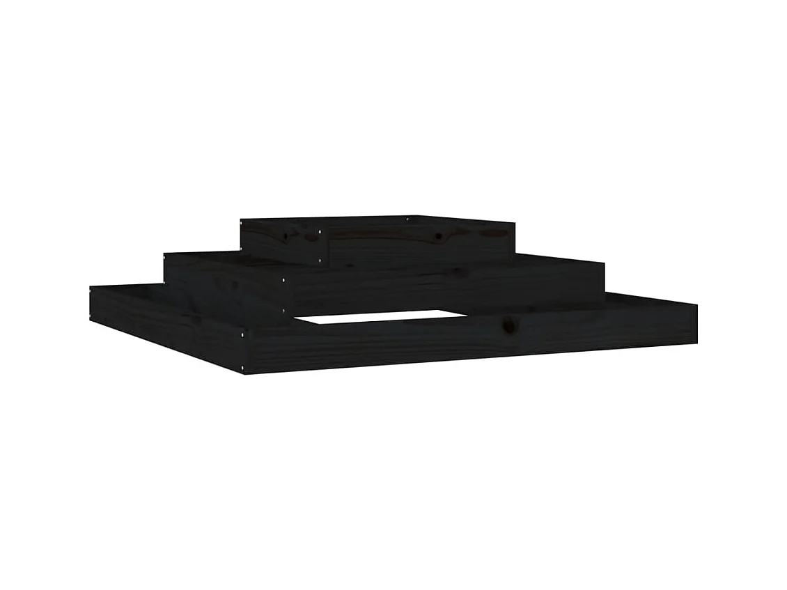 Vassoio per fioriera aiuola rialzata piante fiori terrazza giardino 110 x 110 x 27 cm legno massiccio di pino nero 02_0037313