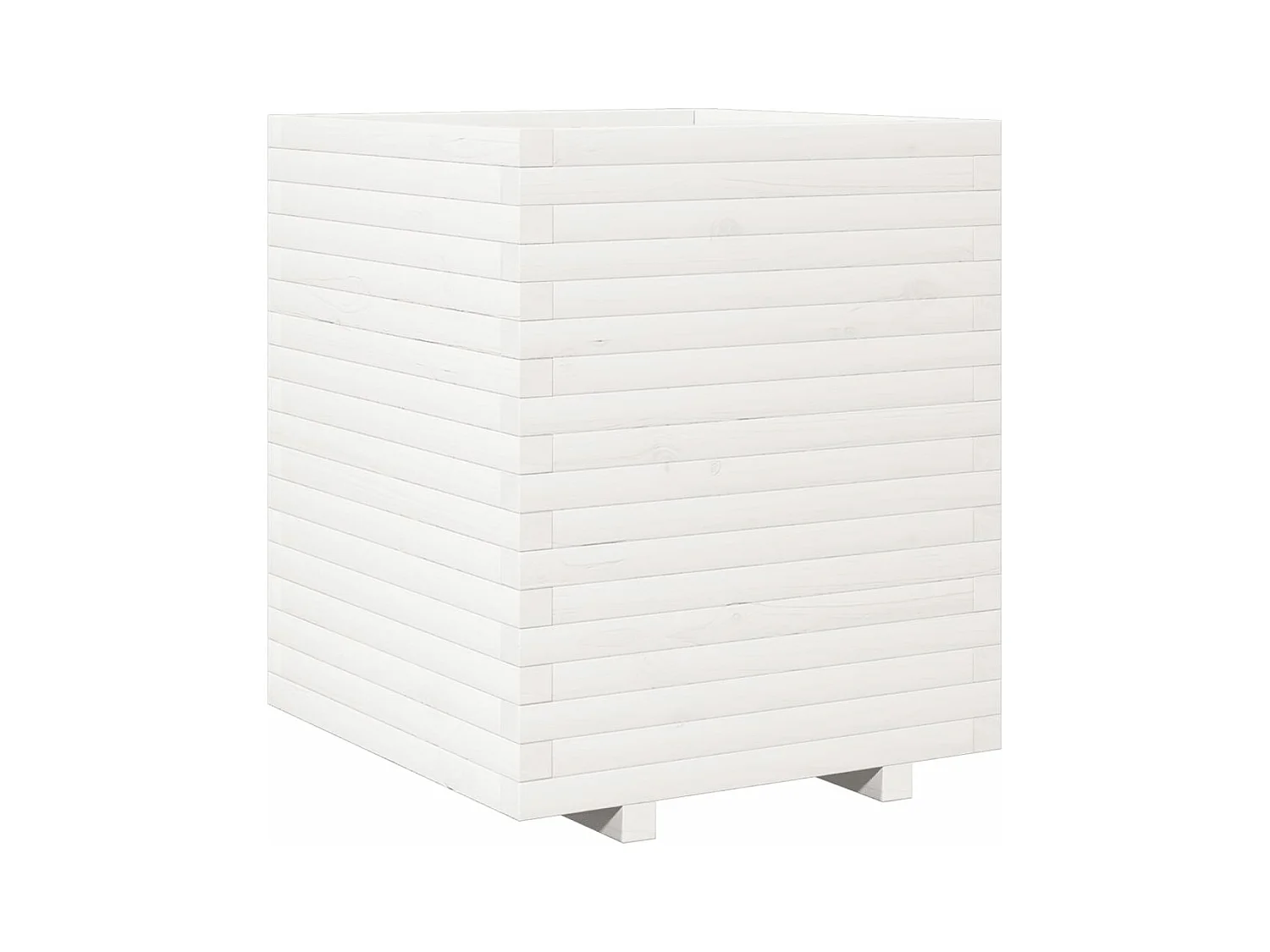 Jardinière bac lit surélevé bois blanche 60 x 60 x 72 cm 02_0037731