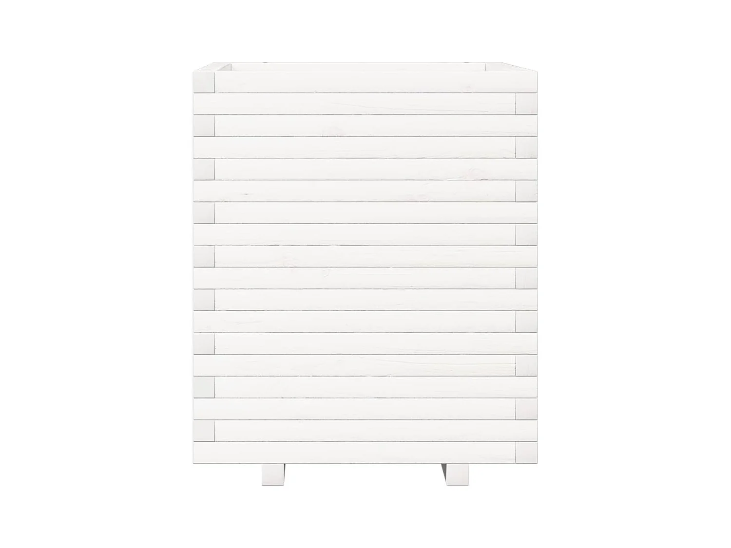 Jardinière bac lit surélevé bois blanche 60 x 60 x 72 cm 02_0037731