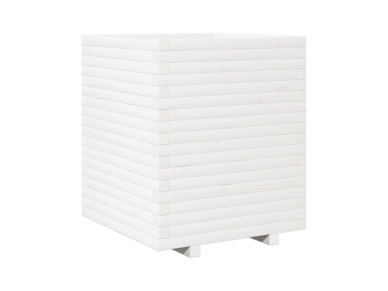 Jardinière bac lit surélevé bois blanche 60 x 60 x 72 cm 02_0037731