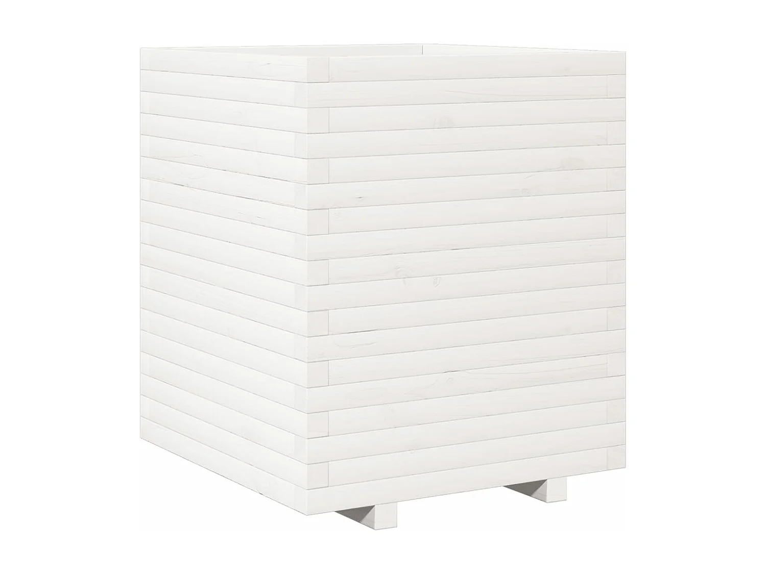 Jardinière bac lit surélevé bois blanche 60 x 60 x 72 cm 02_0037731