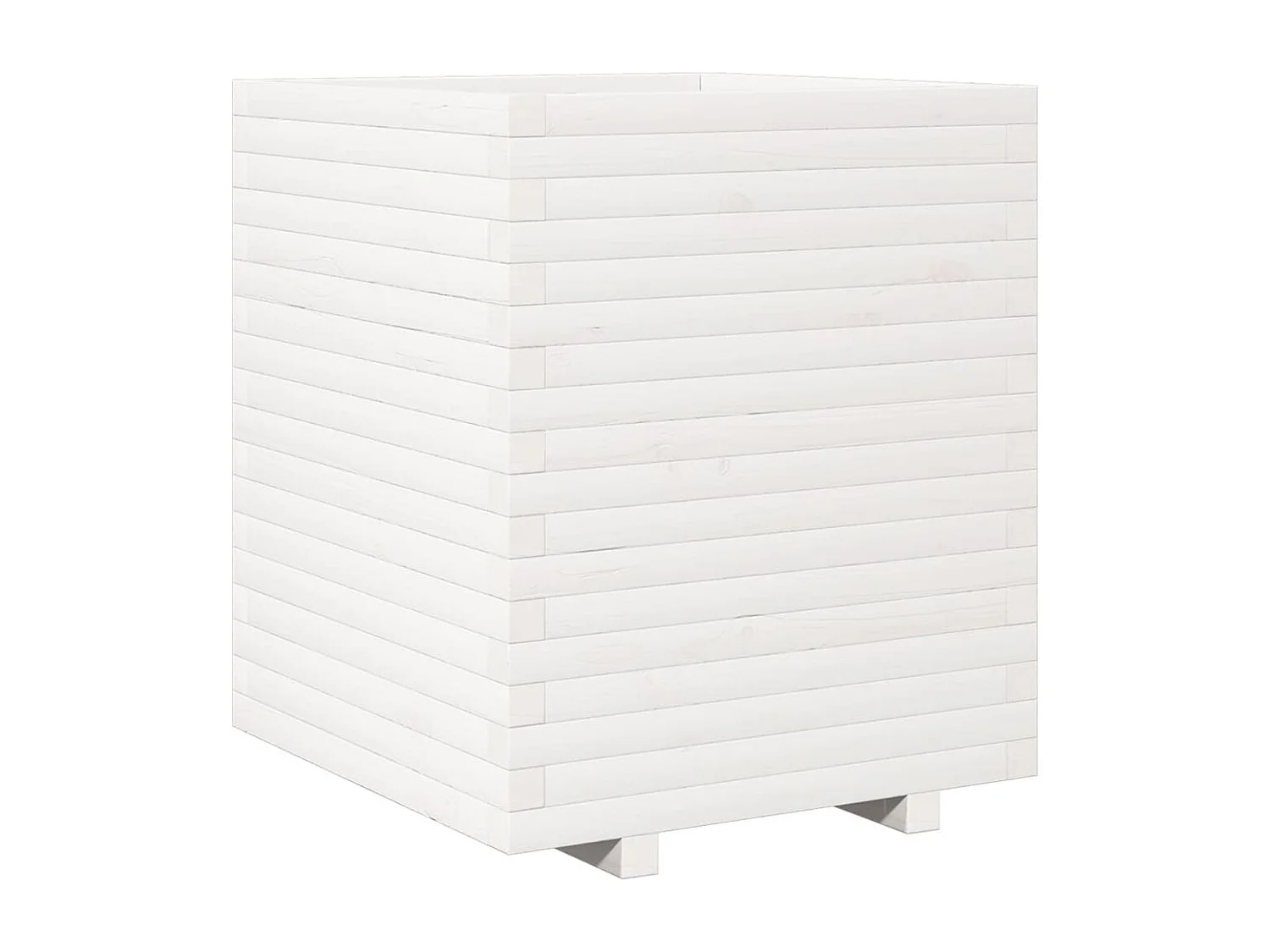 Jardinière bac lit surélevé bois blanche 60 x 60 x 72 cm 02_0037731