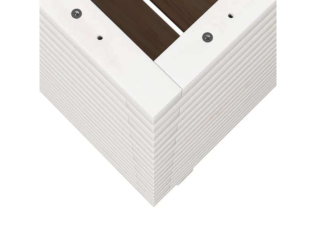 Jardinière bac lit surélevé bois blanche 60 x 60 x 72 cm 02_0037731