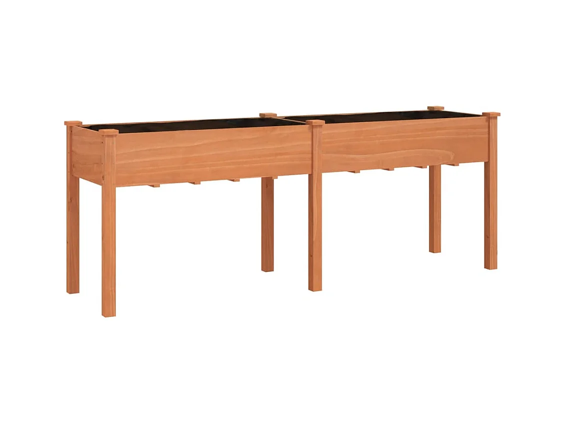 Jardinière bac lit surélevé bois marron 203 x 53 x 76 cm 02_0038129