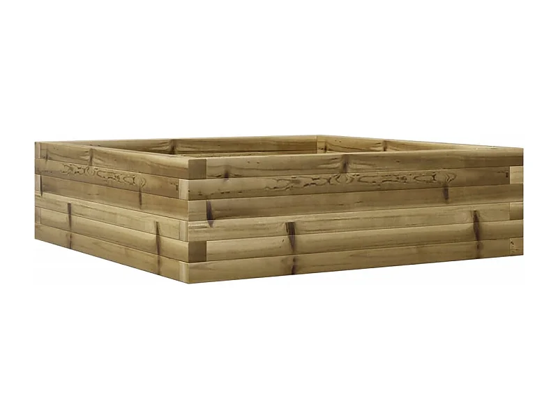 Jardinière bac lit surélevé bois marron 80 x 80 x 23 cm 02_0037887