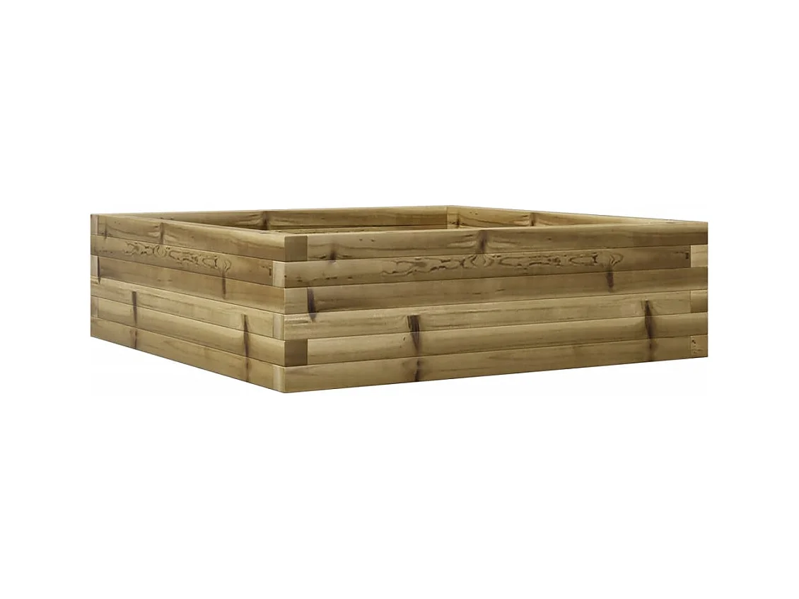 Vassoio per fioriera aiuola rialzata piante fiori terrazza giardino 80 x 80 x 23 cm legno di pino impregnato marrone 02_0037887