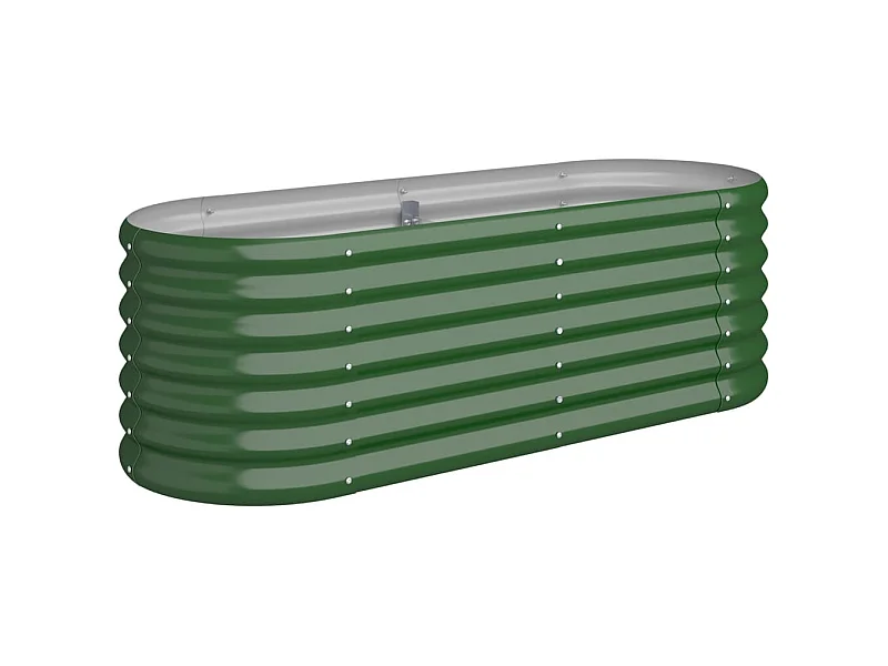 Macetero bancal elevado plantas flores terraza jardín jardín acero con recubrimiento en polvo 114 x 40 x 36 cm verde 02_0039571