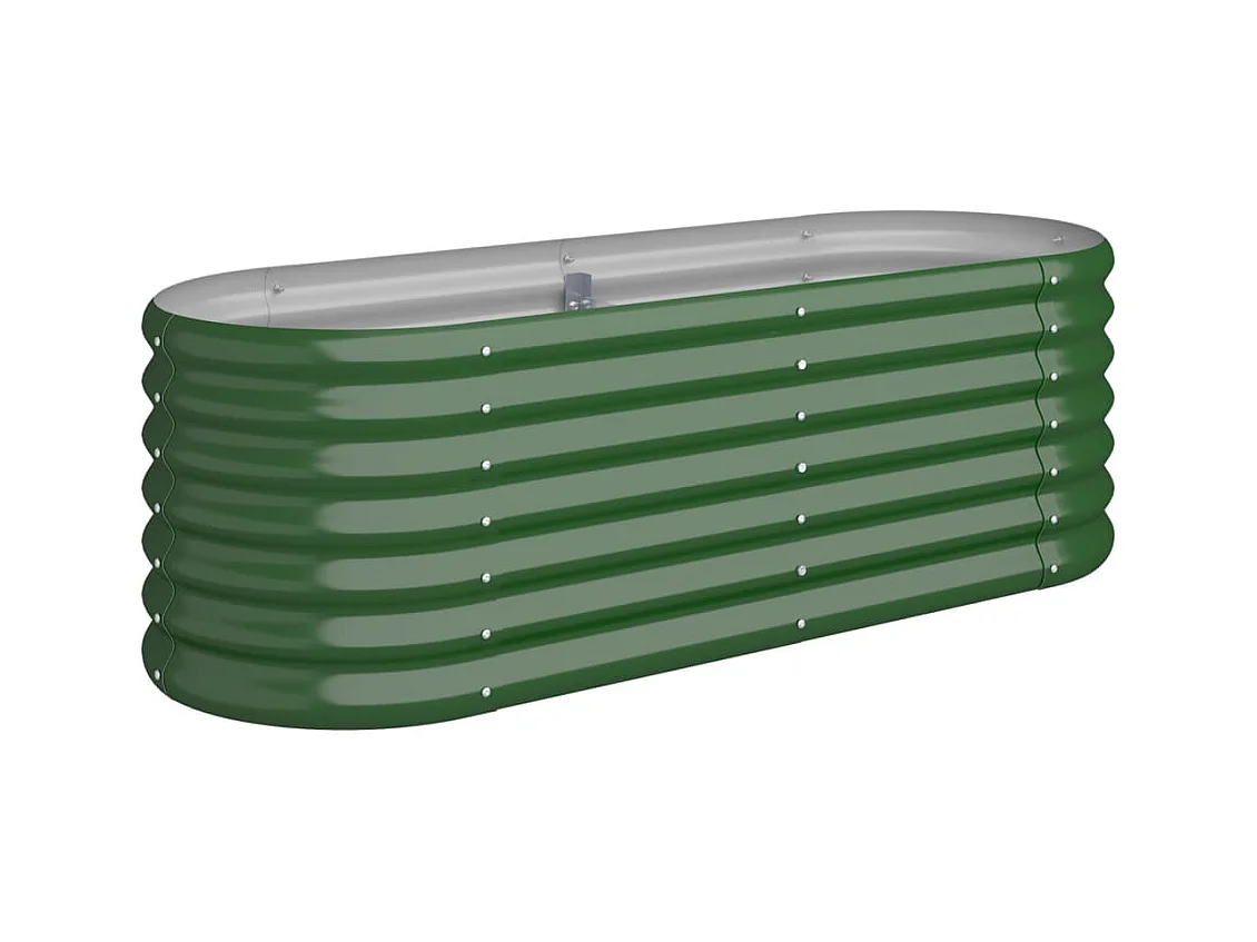 Vaso per fioriera aiuola rialzata piante fiori terrazza giardino giardino acciaio verniciato a polvere 114 x 40 x 36 cm verde 02_0039571