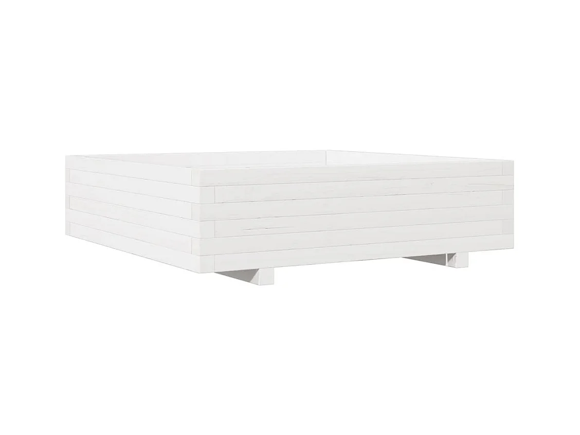 Jardinière bac lit surélevé bois blanche 90 x 90 x 45438 cm 02_0038049