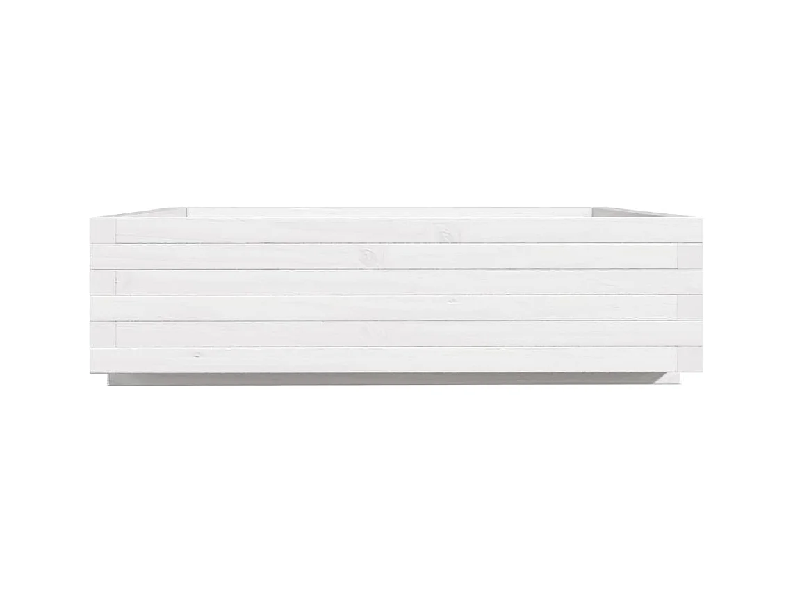 Jardinière bac lit surélevé bois blanche 90 x 90 x 45438 cm 02_0038049