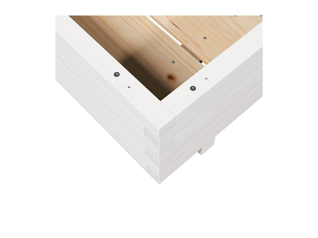 Jardinière bac lit surélevé bois blanche 90 x 90 x 45438 cm 02_0038049