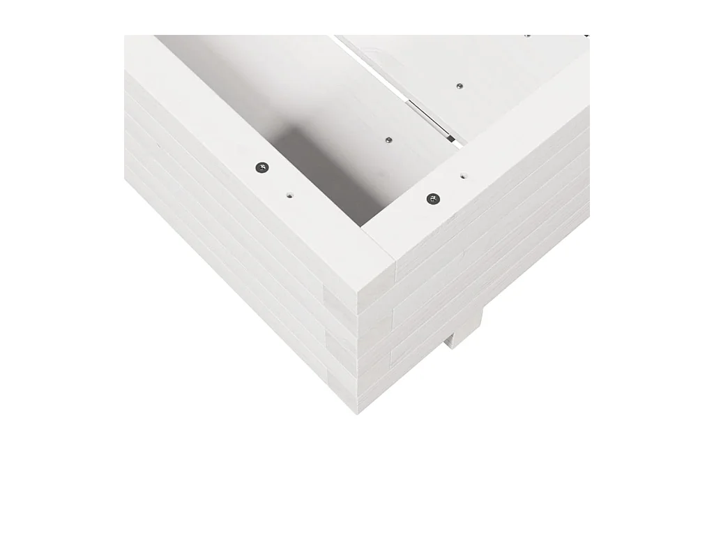Jardinière bac lit surélevé bois blanche 70 x 70 x 45438 cm 02_0037811