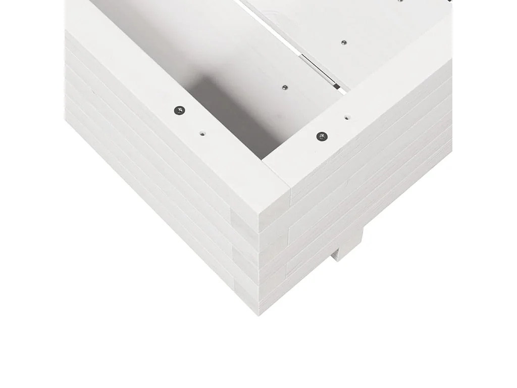 Macetero bancal elevado plantas flores terraza jardín 70 x 70 x 26,5 cm madera maciza de pino blanco 02_0037811