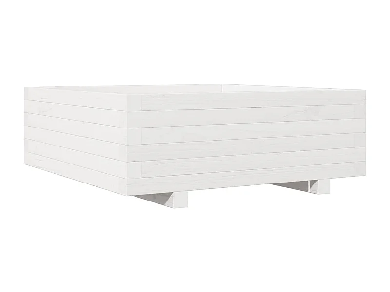 Macetero bancal elevado plantas flores terraza jardín 70 x 70 x 26,5 cm madera maciza de pino blanco 02_0037811