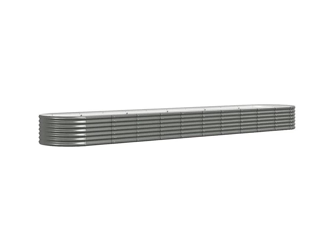Jardinière bac lit surélevé grise 440 x 80 x 36 cm 02_0039652