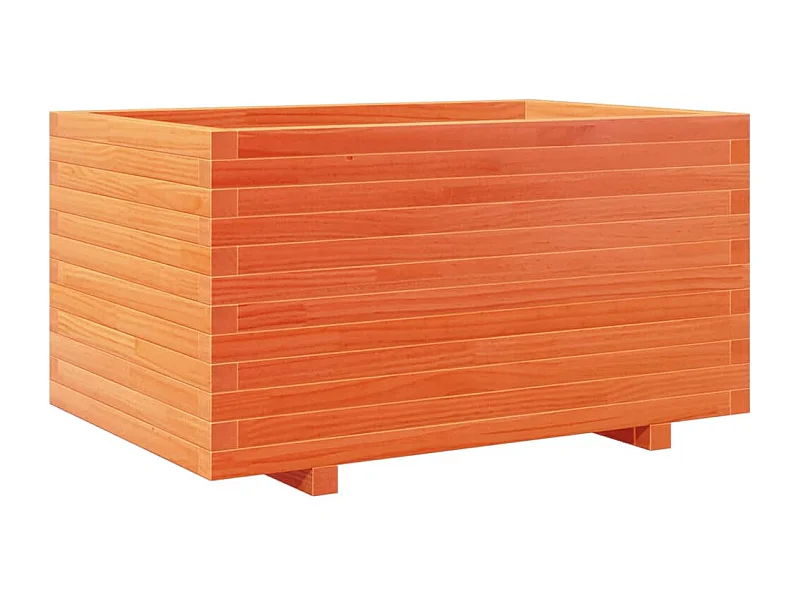 Macetero bancal elevado plantas flores terraza jardín cera 90 x 60 x 49,5 cm madera maciza de pino marrón 02_0038523