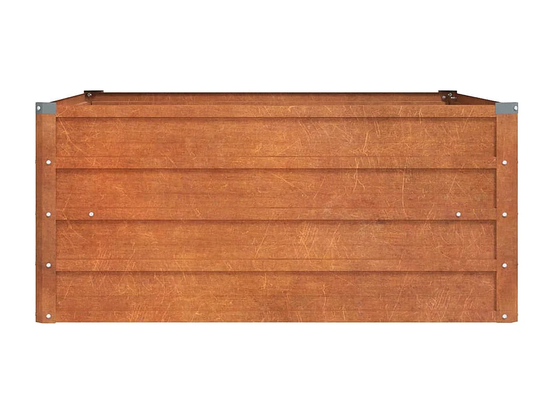 Vassoio per fioriera aiuola rialzata piante fiori terrazzo giardino ruggine 100 x 100 x 45 cm acciaio corten marrone 02_0039856