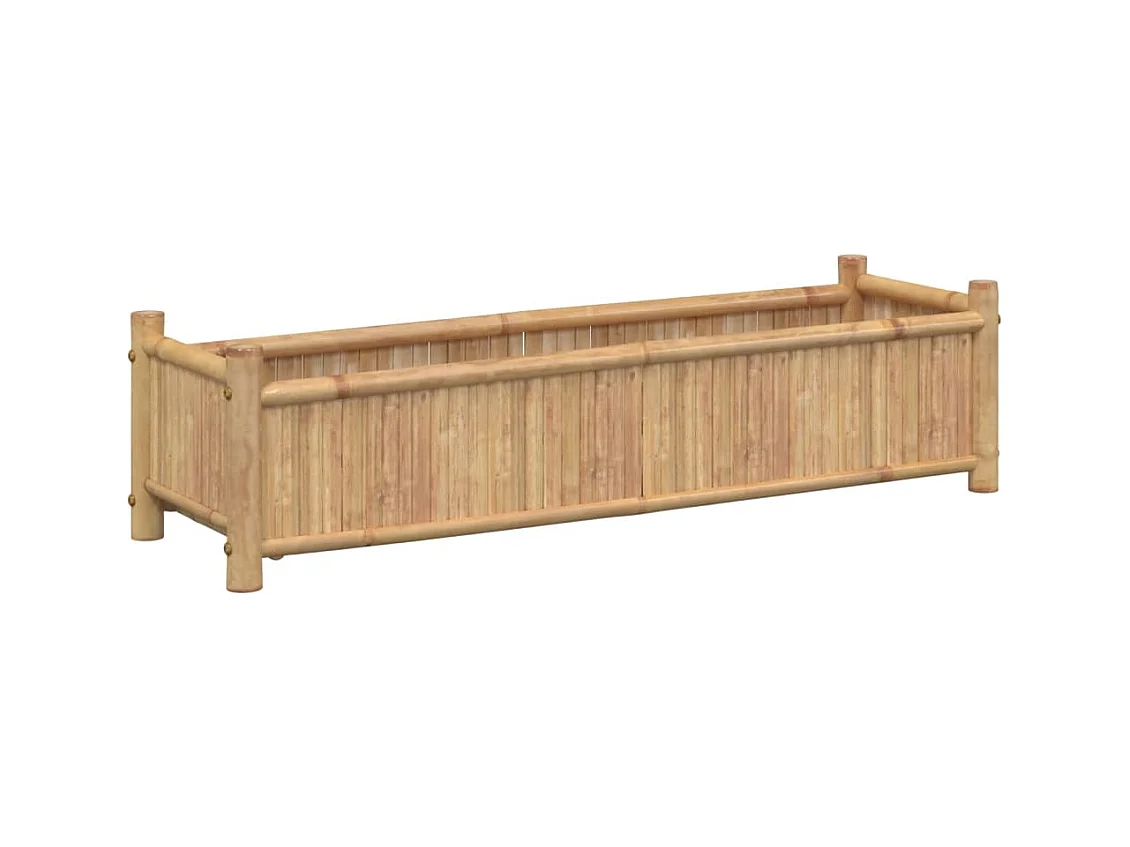 Jardinière bac lit surélevé bambou marron 100 x 40 x 150 cm 02_0037265
